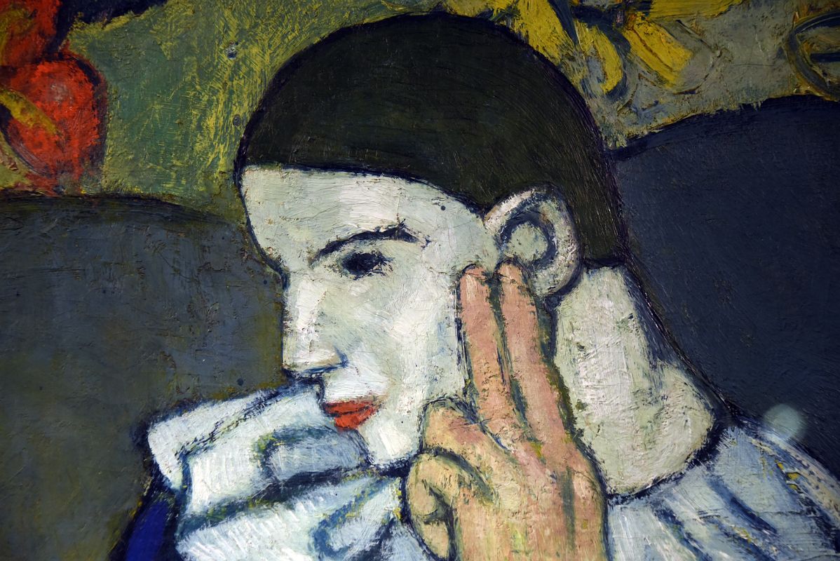 Pablo Picasso 1901 Seated Harlequin Close Up - New York Metropolitan Museum Of Art